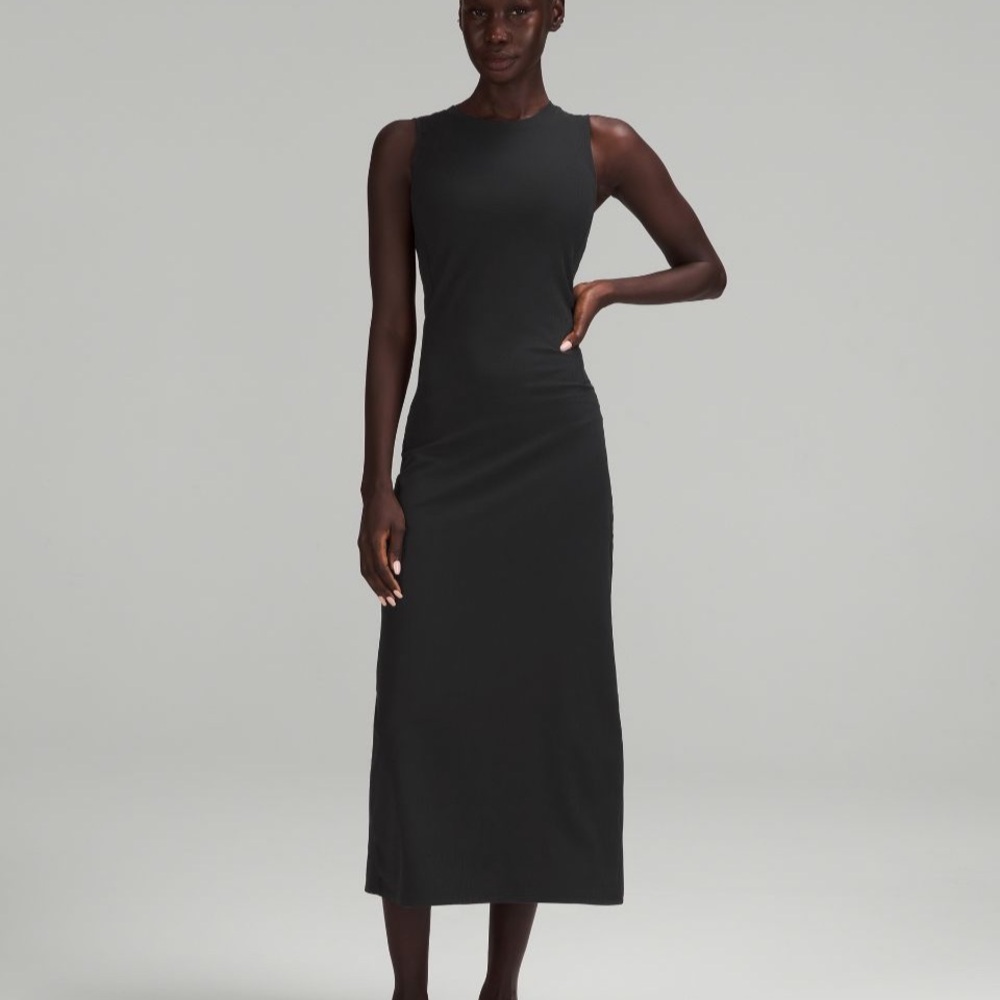 Lululemon all aligned midi dress black NWT！